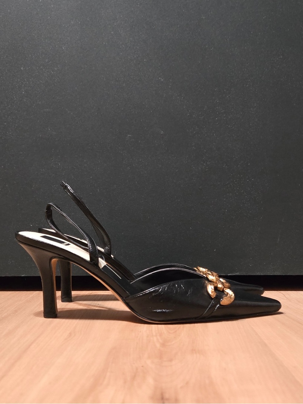 dolce vita | haylee slingback pump | pointed toe | low heel | gold | US 12 - Picture 3 of 11